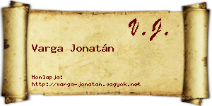 Varga Jonatán névjegykártya